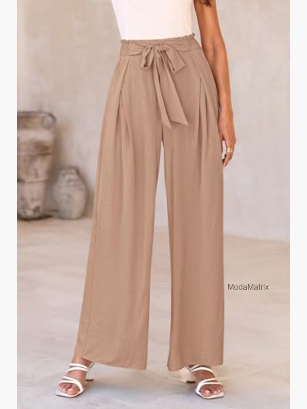 Wide Leg Cargo Pants High Waisted Palazzo Work Trousers Loose Fit - Picture 6 of 7